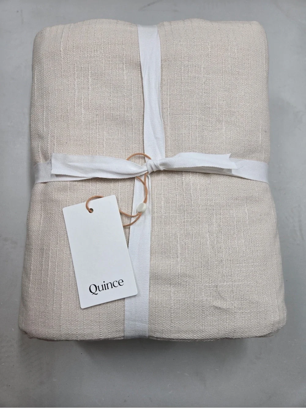 NWT QUINCE Set Of 2 48x96 Cotton Slub Curtains Natural 0725